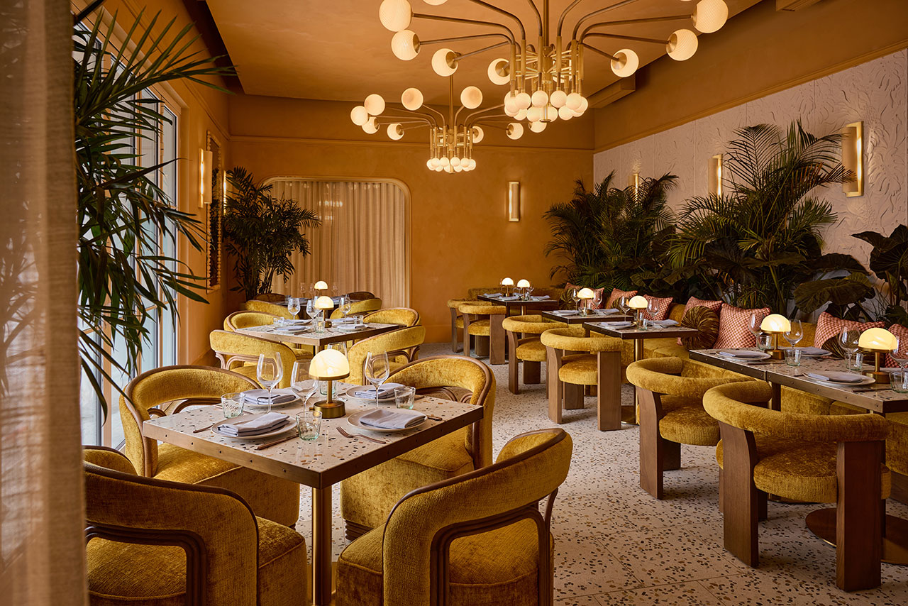 This West Hollywood Café Is Drenched in Golden, Honey Hues
