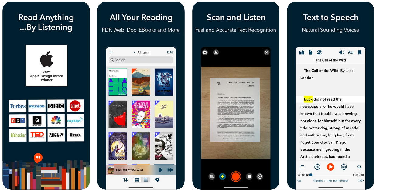 Voice Dream Reader app with Acapela Voice2